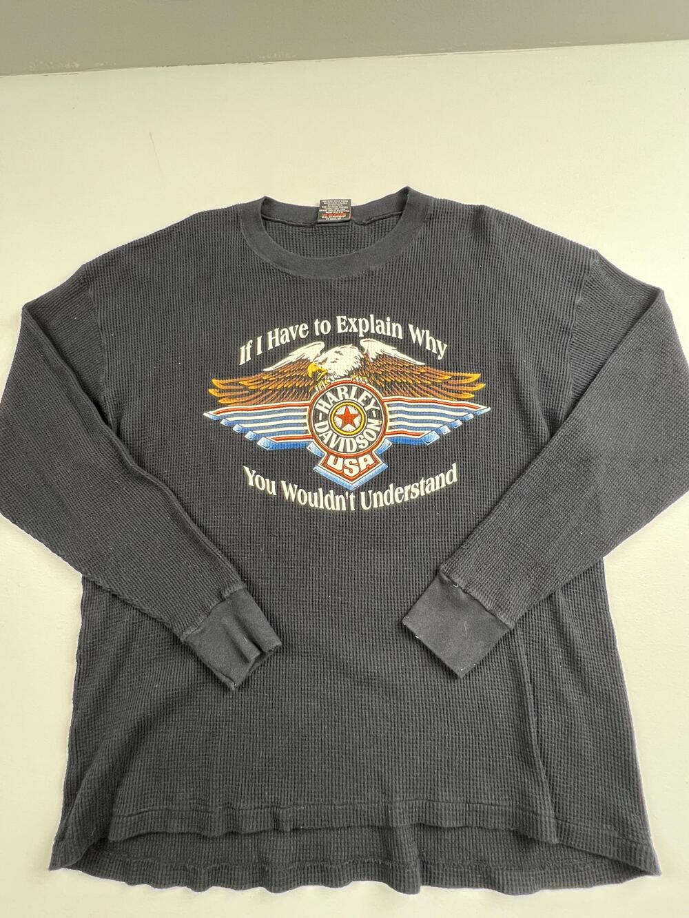 Vintage Harley-Davidson Shirt Mens XL You Wouldn't Understand Thermal Tee USA